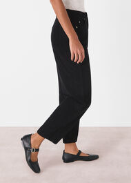 High Waist Cord Barrel Jean
