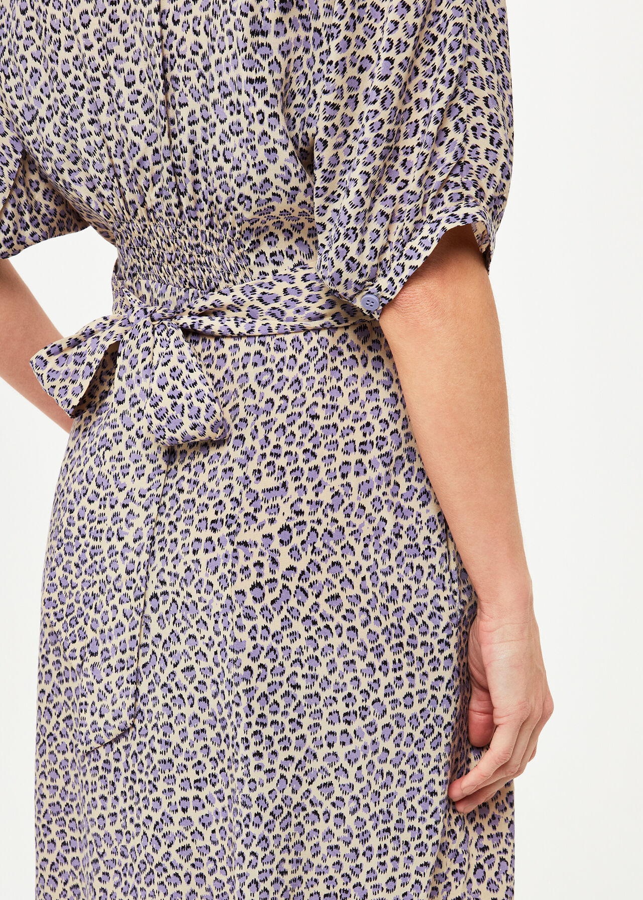 Petite Dashed Leopard Midi Dress