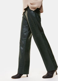 Delia Croc Leather Trouser