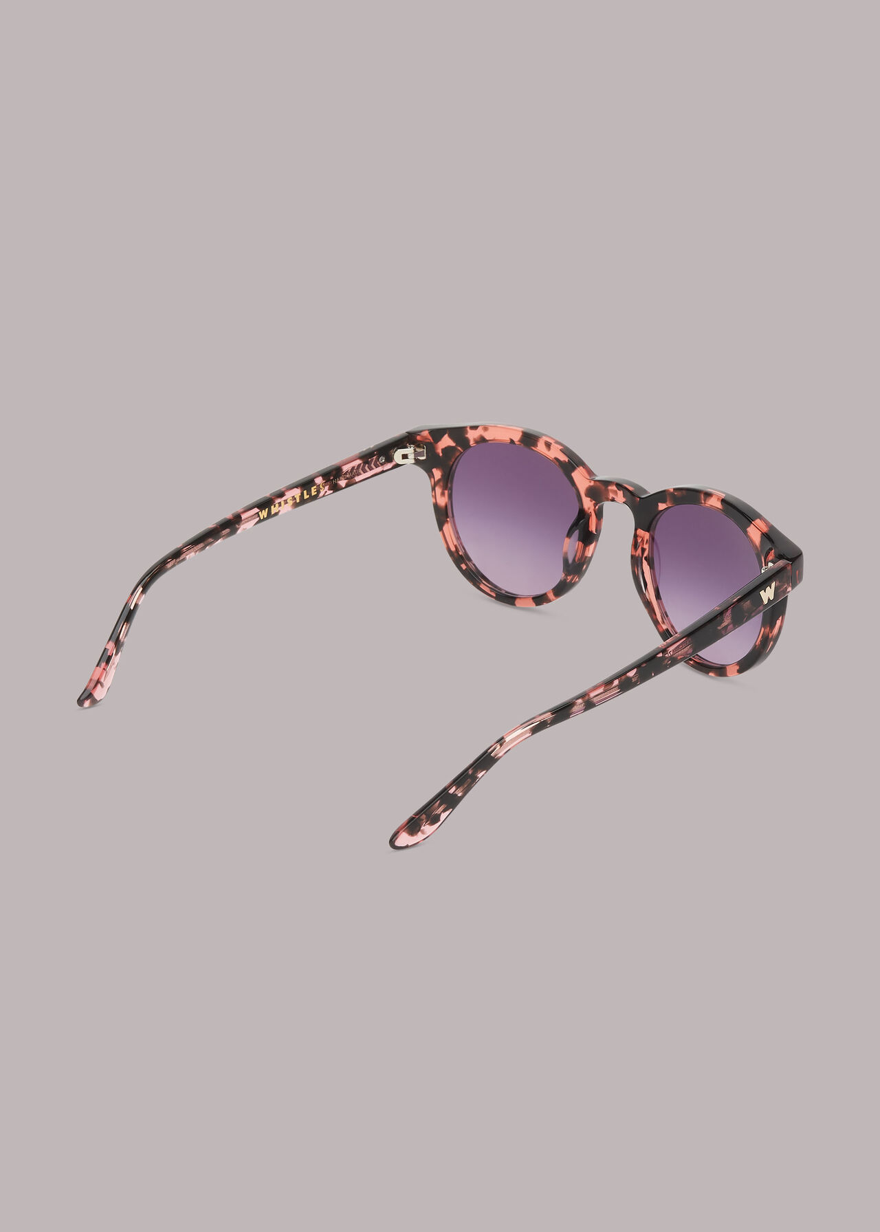 Pink/Multi Gracie Round Tort Sunglasses | WHISTLES | Whistles UK