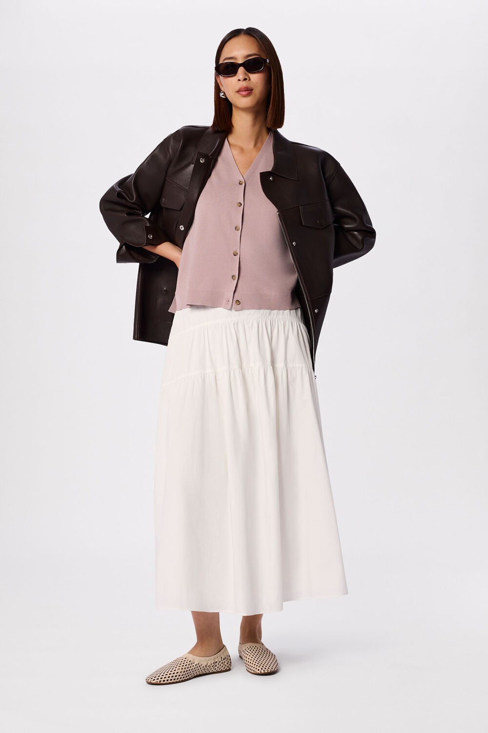 V Neck Button Front Knit Tank