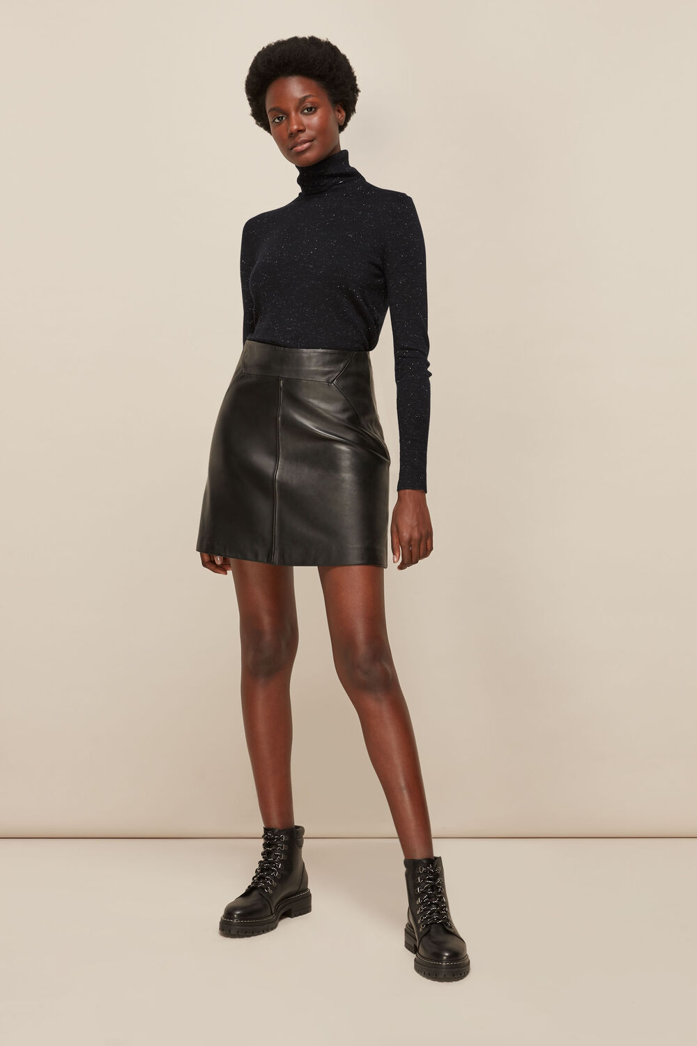 Annie Sparkle Polo Knit Black