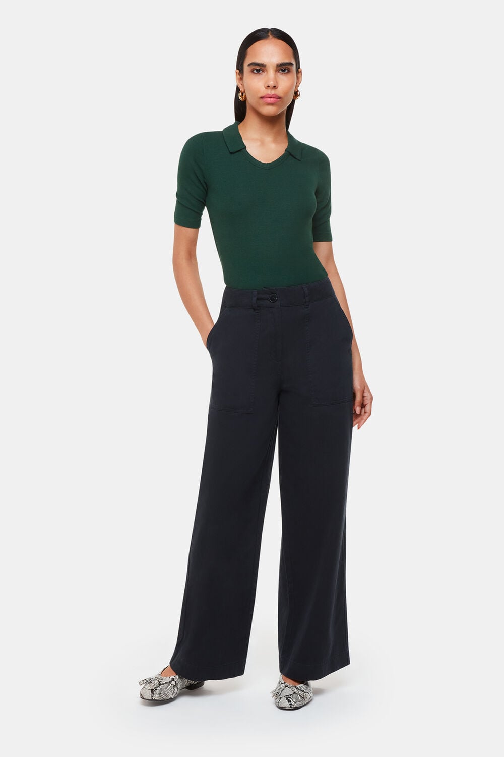 Lucie Ribbed Collar Polo