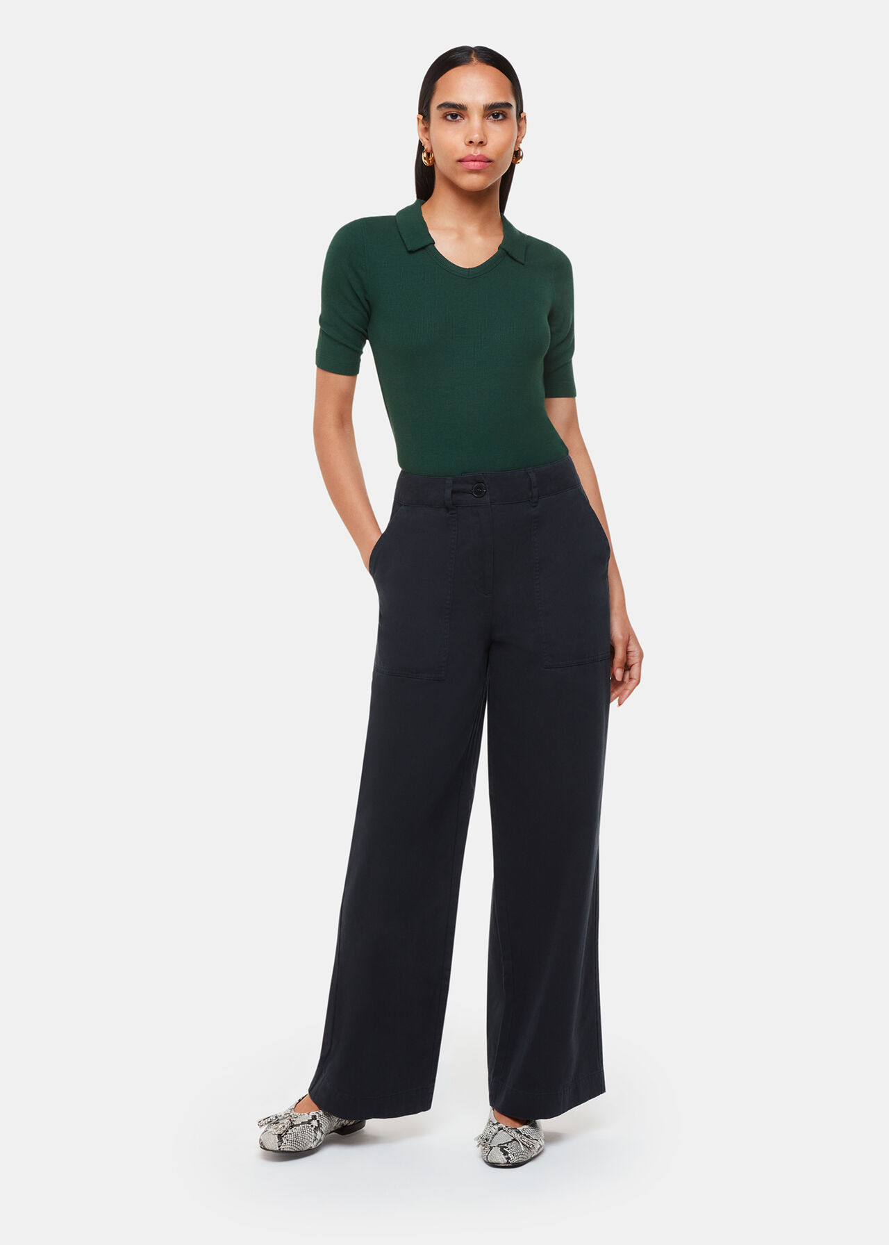Lucie Ribbed Collar Polo