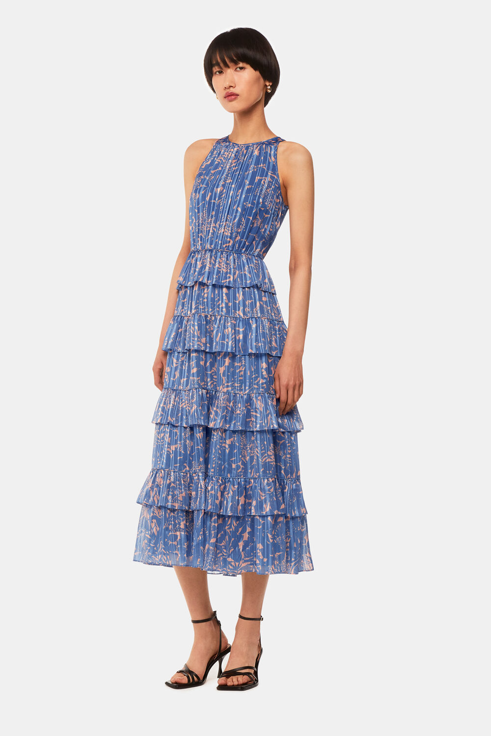 Purple Tropical Leaves Paloma Dress