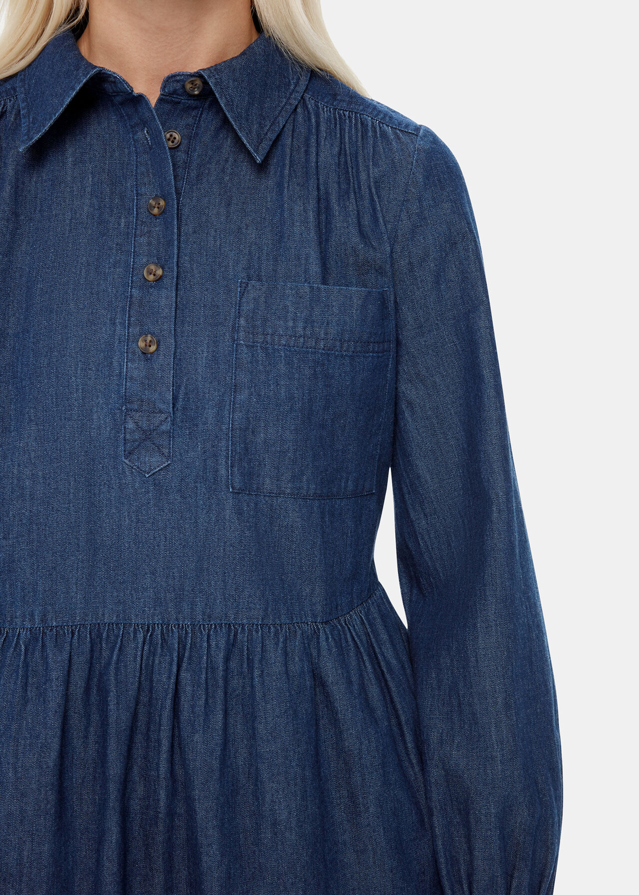 Petite Winnie Chambray Denim Dress