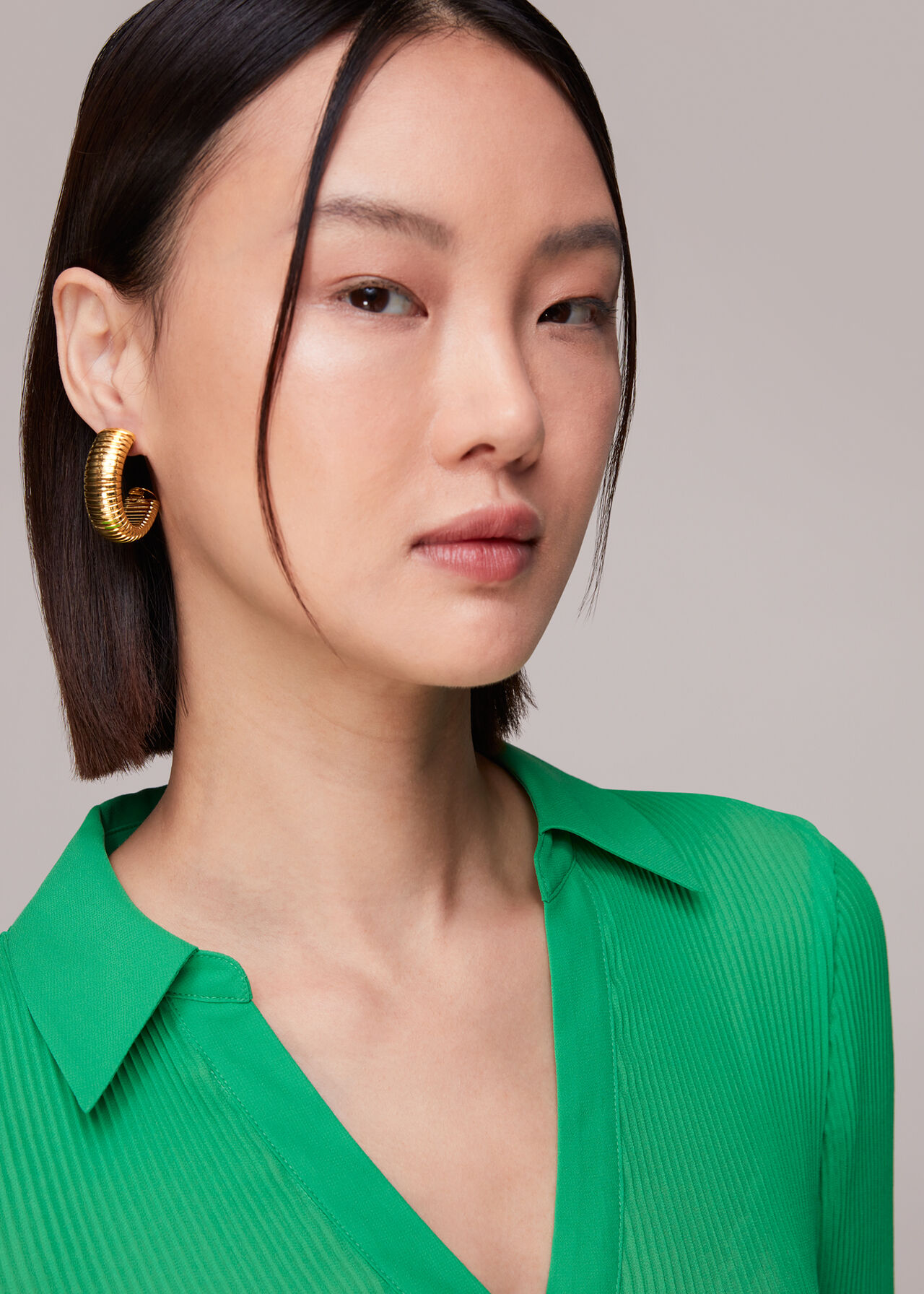 Large Ribbed Earring