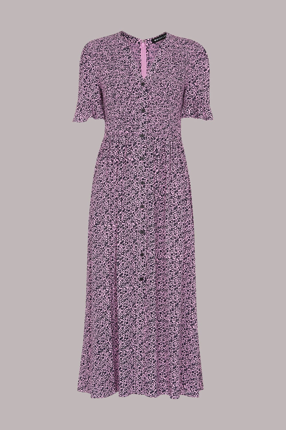 Aria Flower Stamp Midi Dress