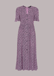 Aria Flower Stamp Midi Dress