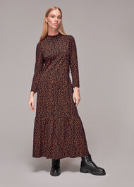 Autumn Leaves Jersey Dress