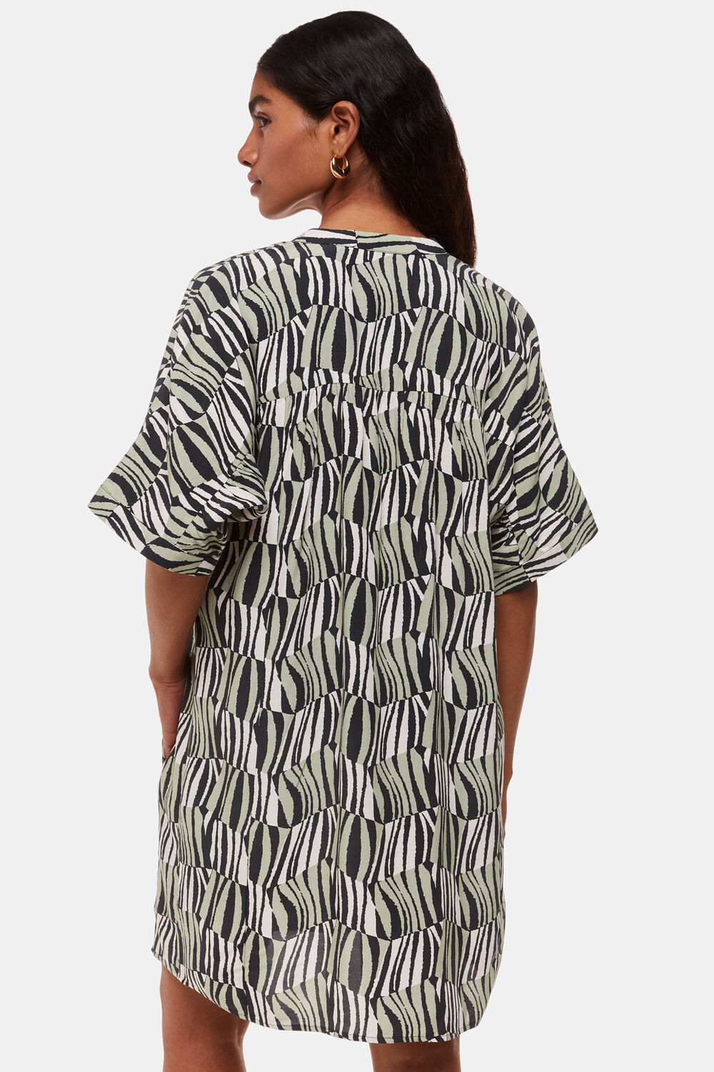 Petite Checkerboard Tiger Print Dress
