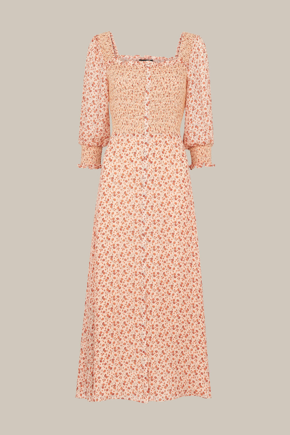 Flower Berry Print Silk Dress Multicolour