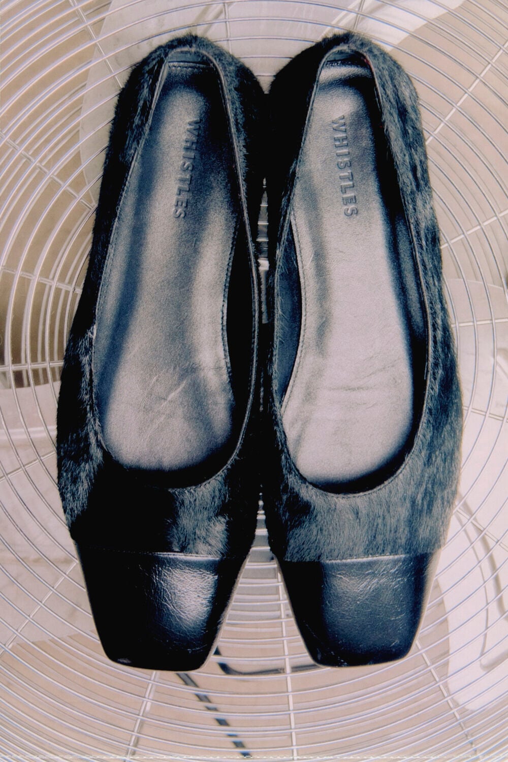 Black Hair-On Leather Ballet Pump