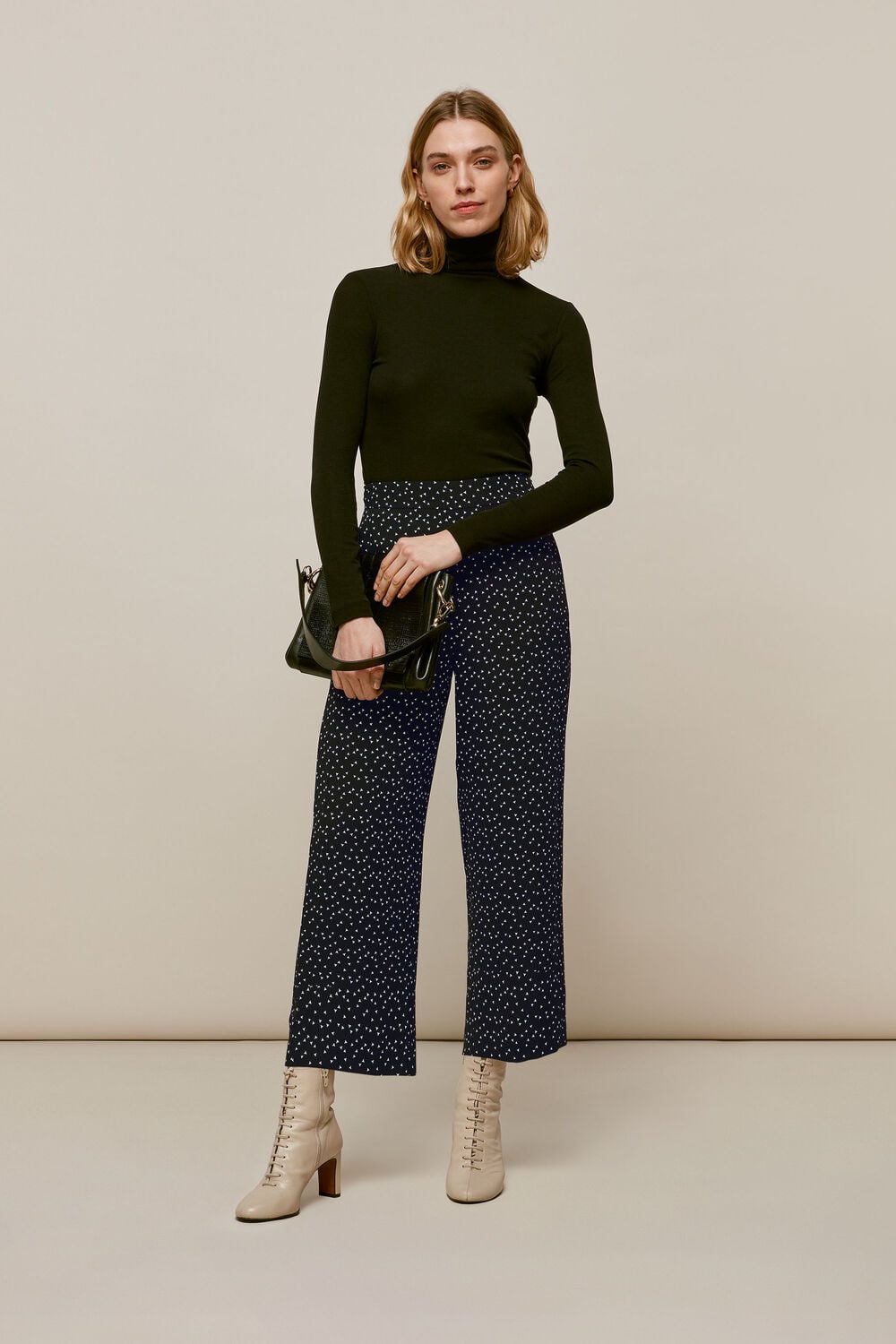 Micro Triangle Crepe Trouser Black/Multi