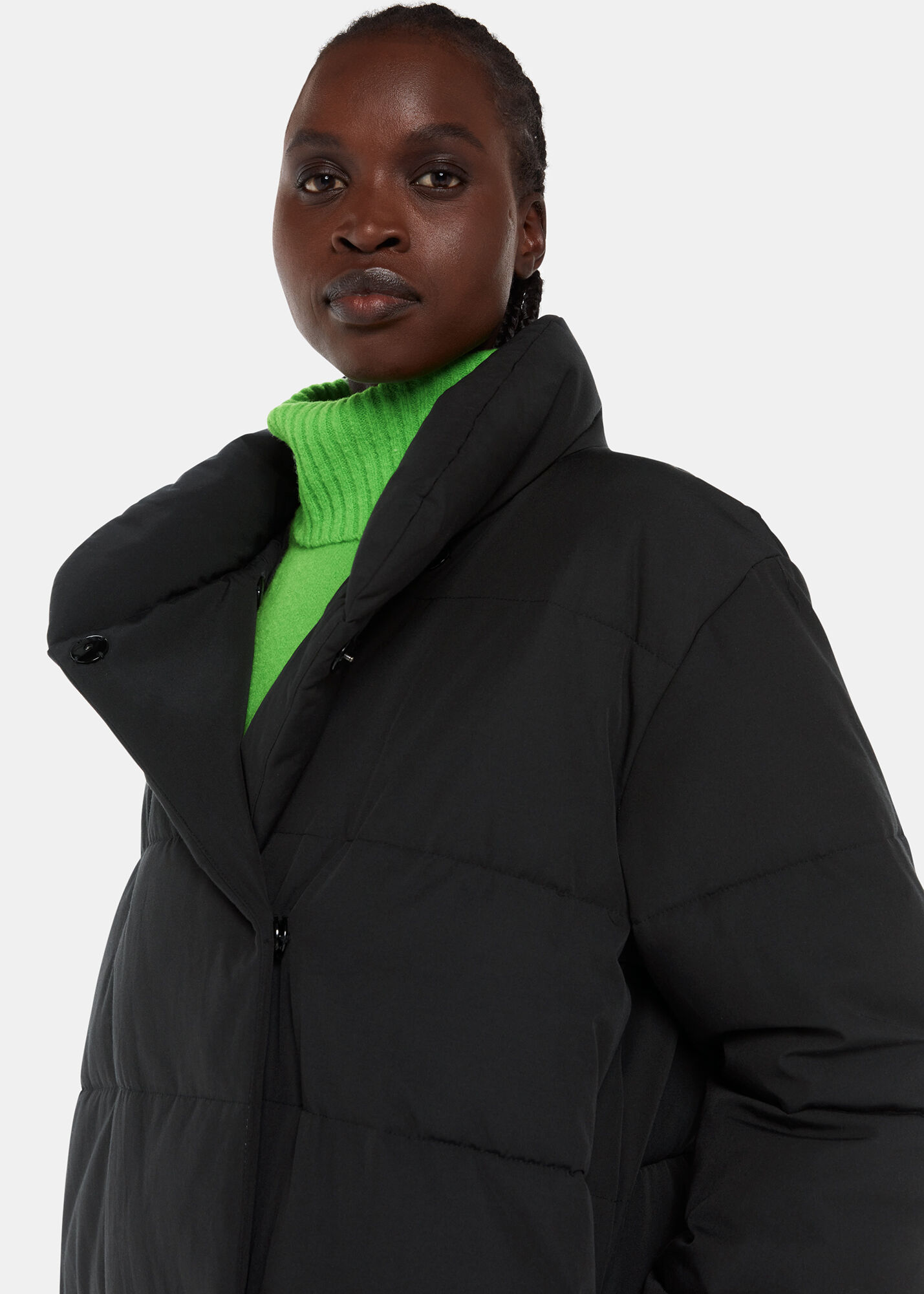 Black Maxi Longline Puffer WHISTLES