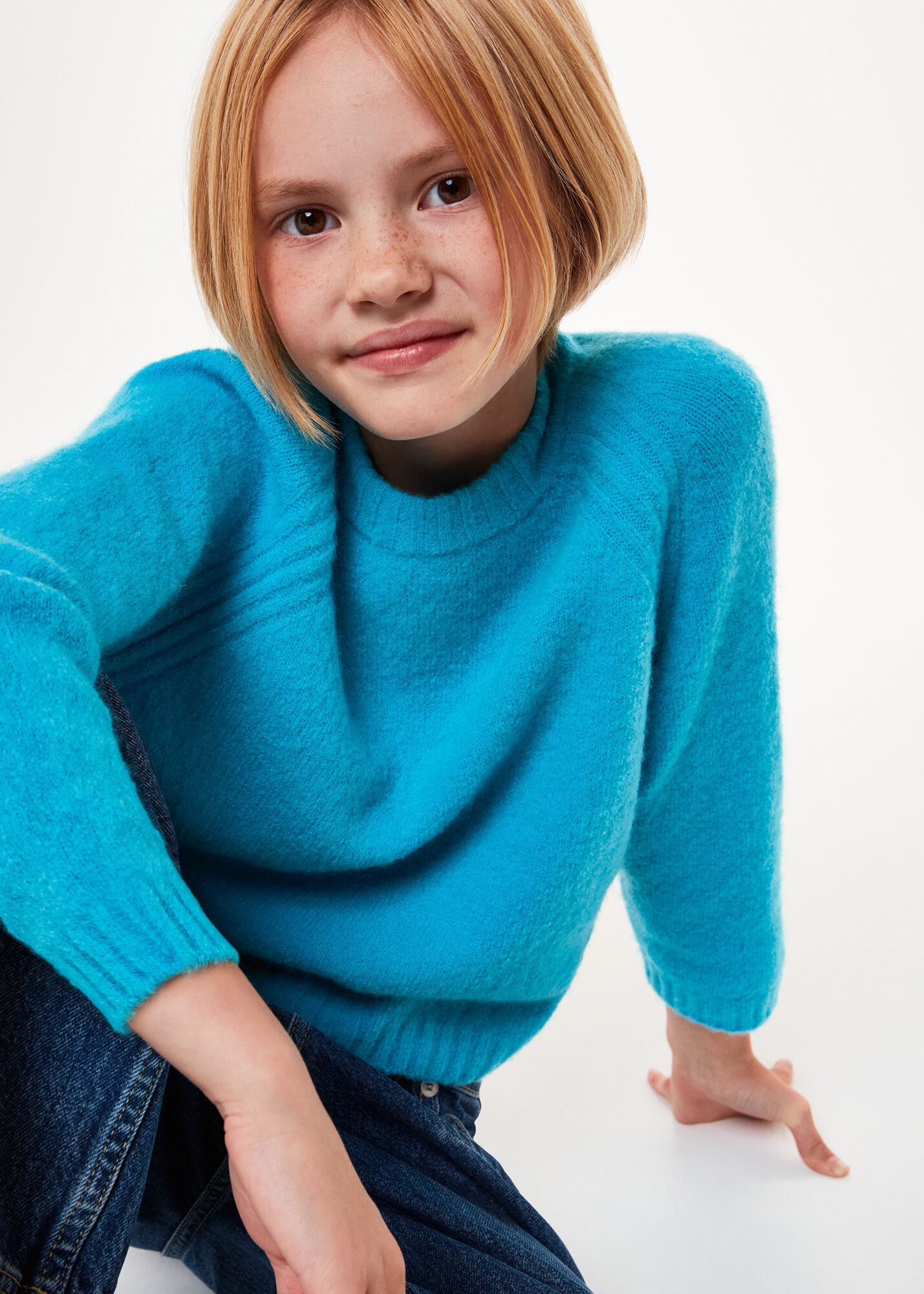 Textured crew cheap neck jumper