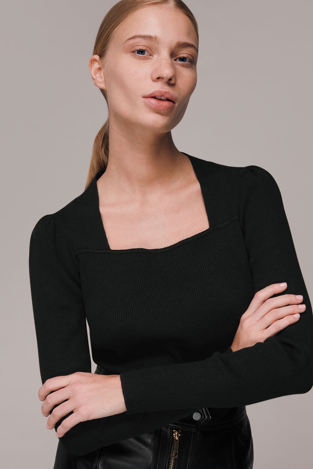 Square Neck Ribbed Top