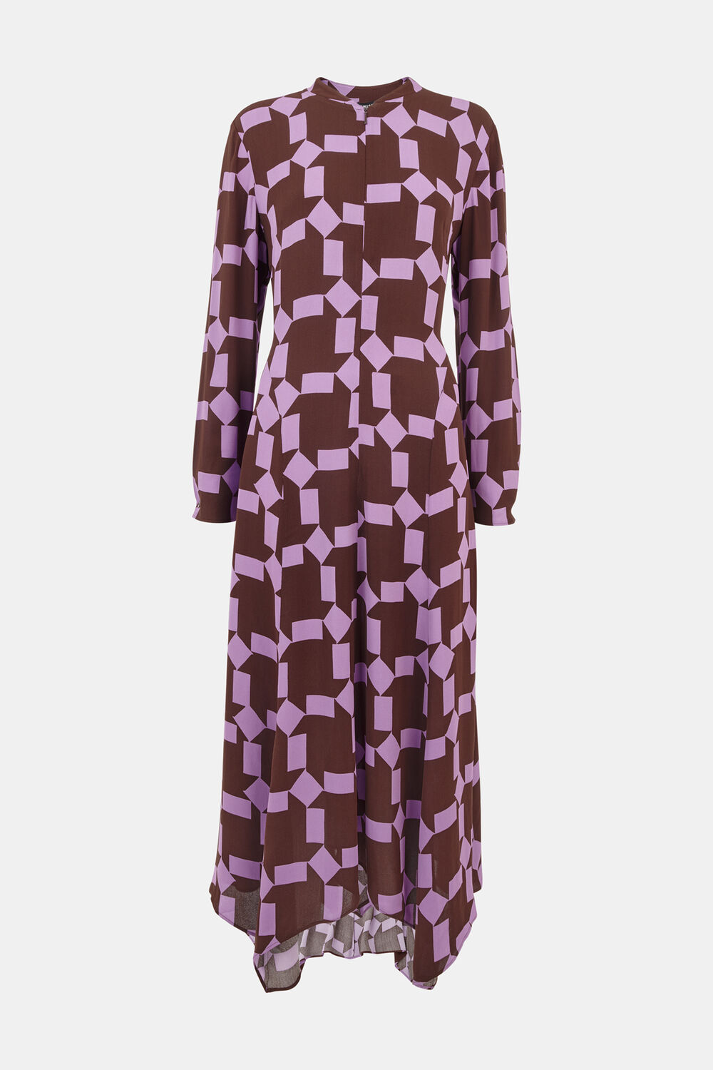 Purple Spun Check Midi Dress