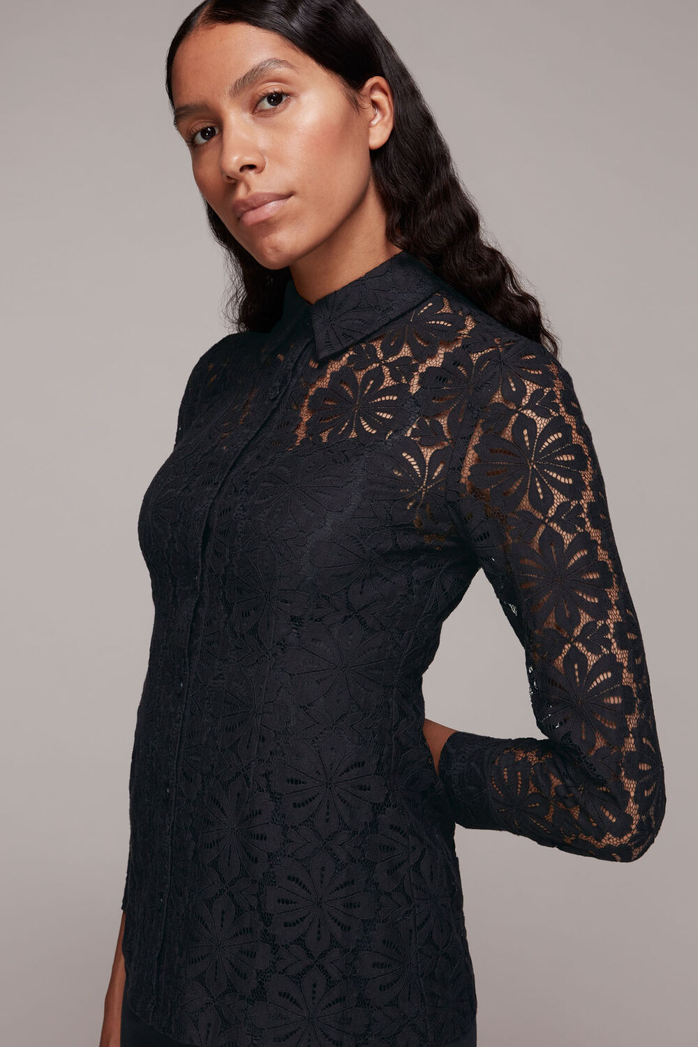 Longline Lace Detail Shirt