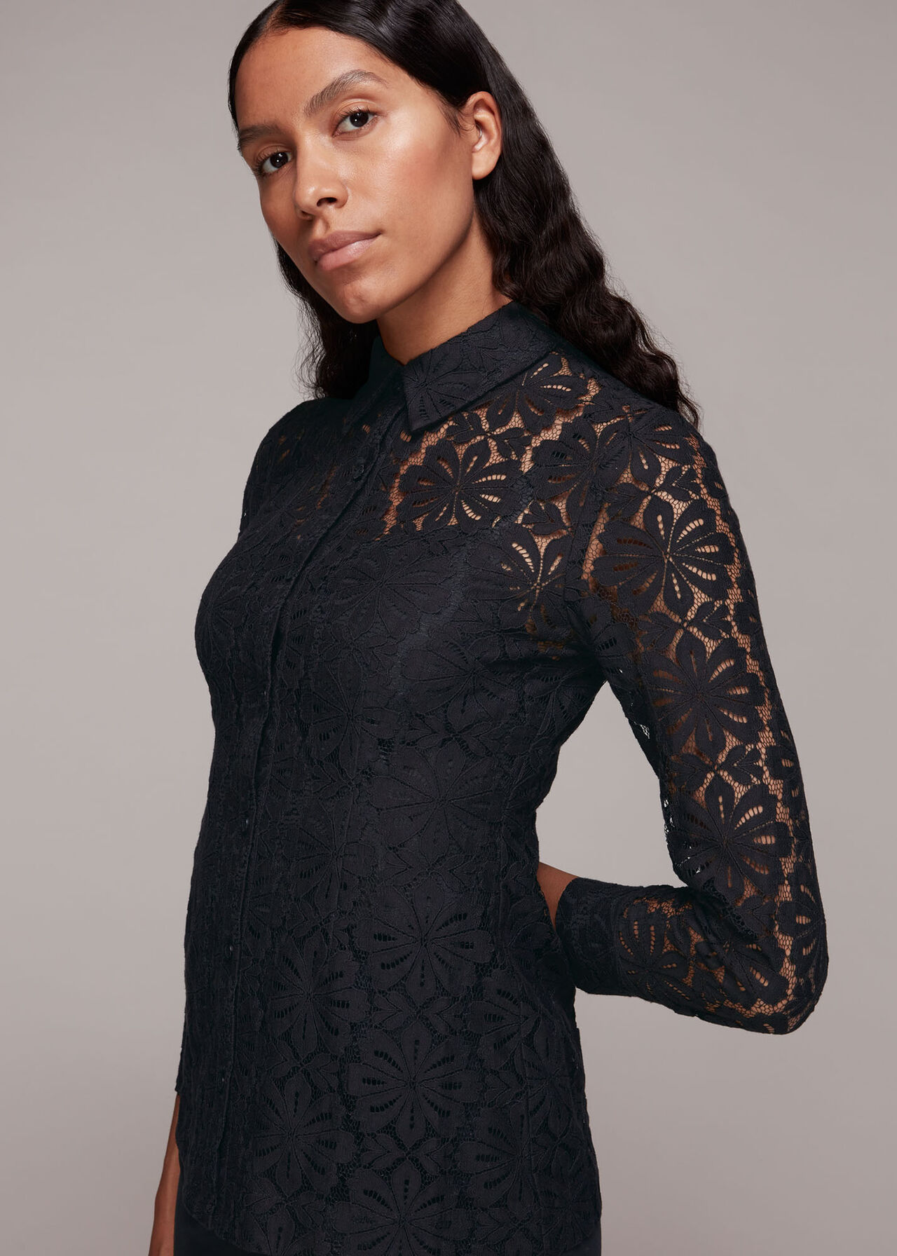 Longline Lace Detail Shirt