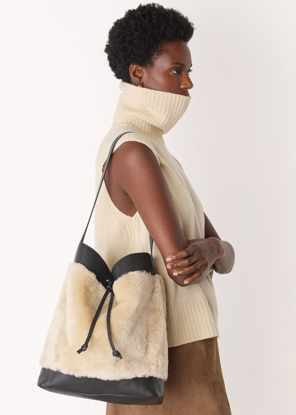 Sasha Shearling Tote Bag