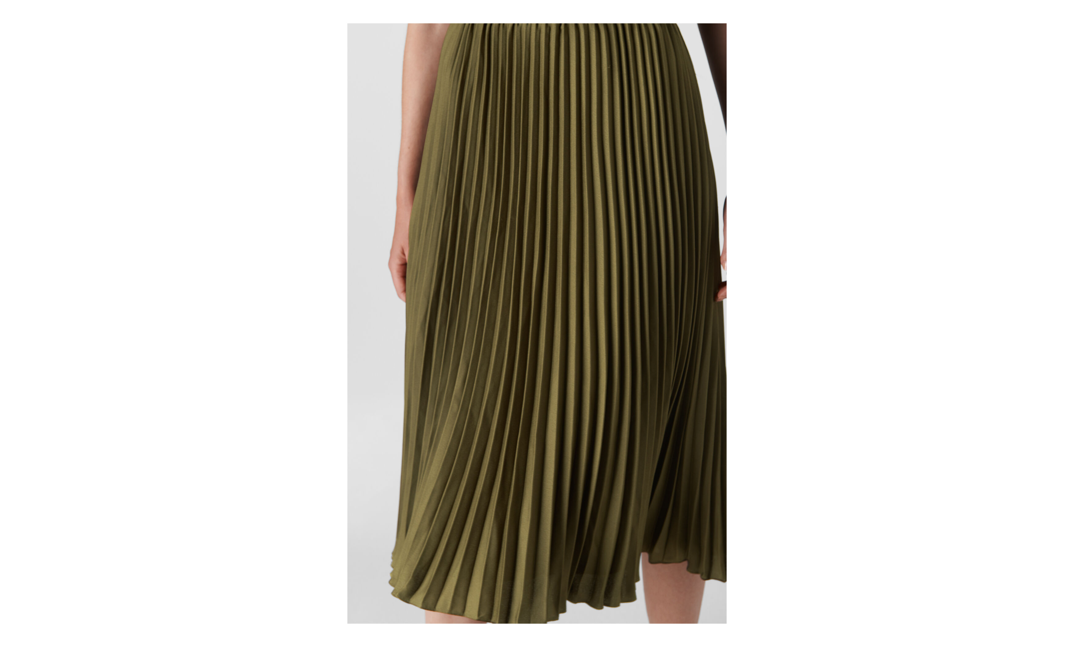 Whistles satin pleated skirt yellow shop