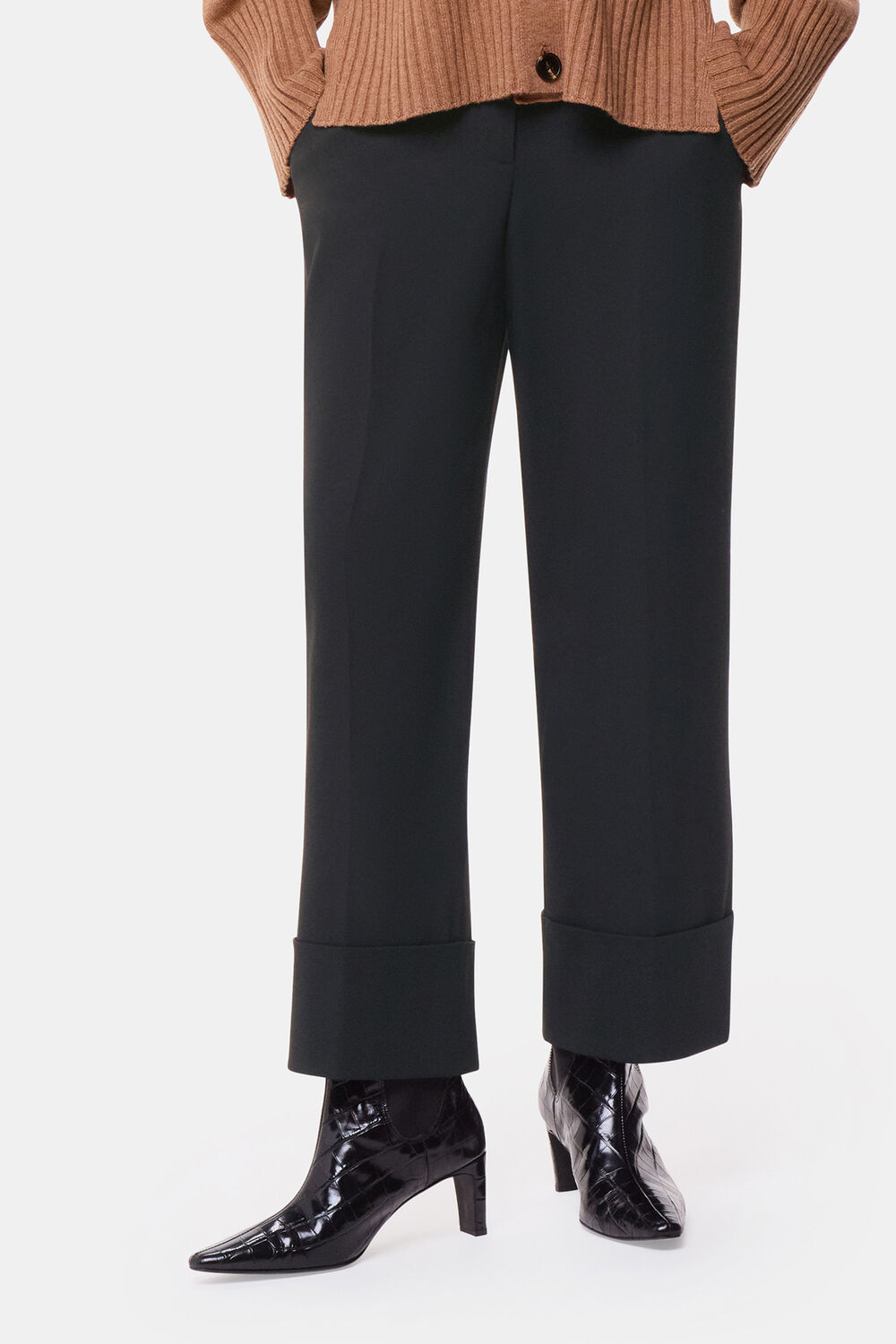 Black Sabrina Turn Up Trouser