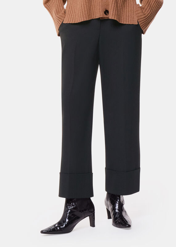 Black Sabrina Turn Up Pants 