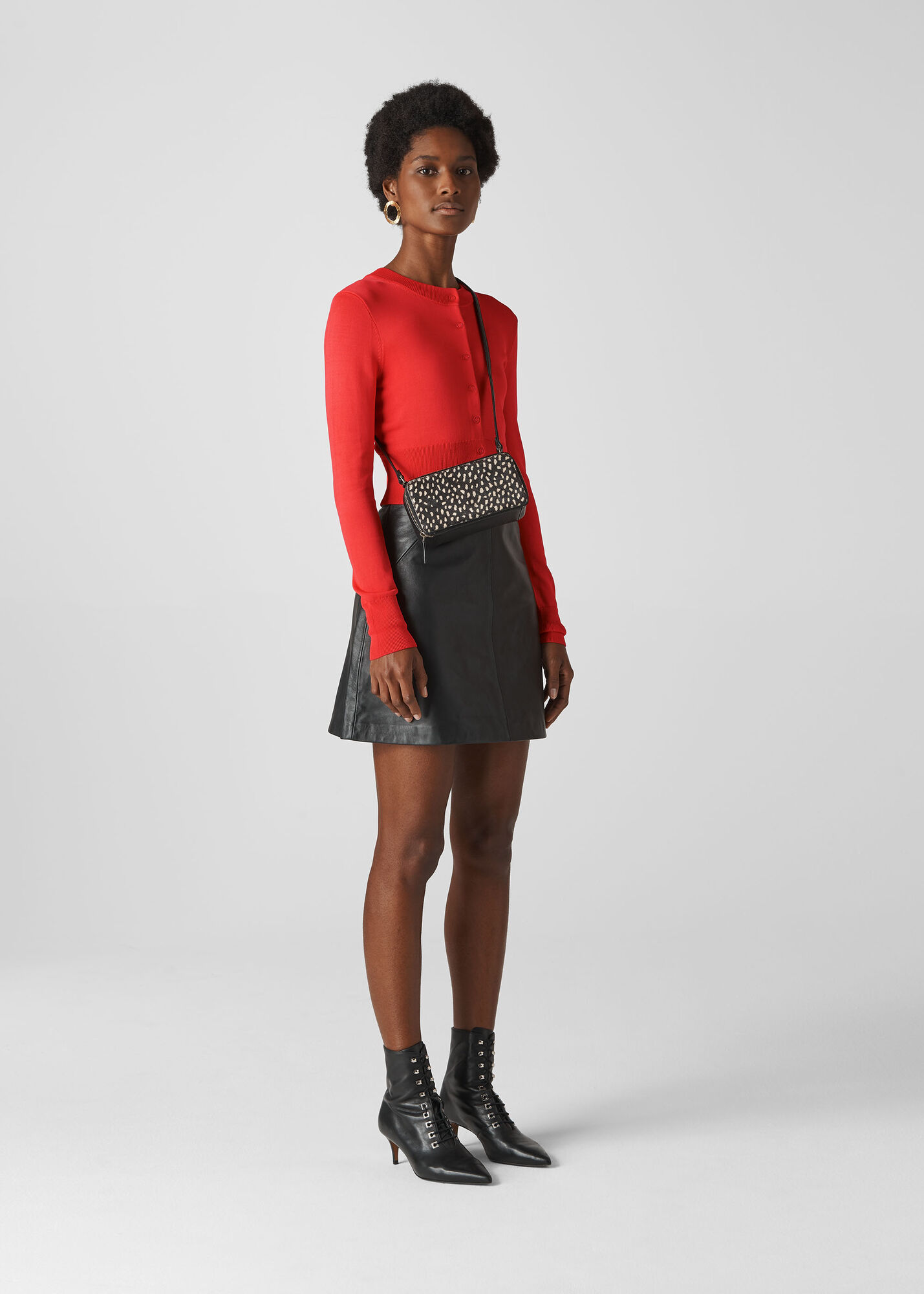 Red Crop Cardigan WHISTLES Whistles UK