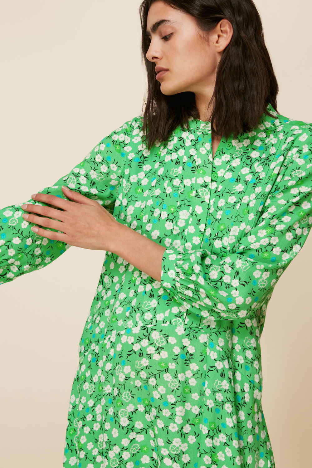 Cherry Blossom Pintuck Dress