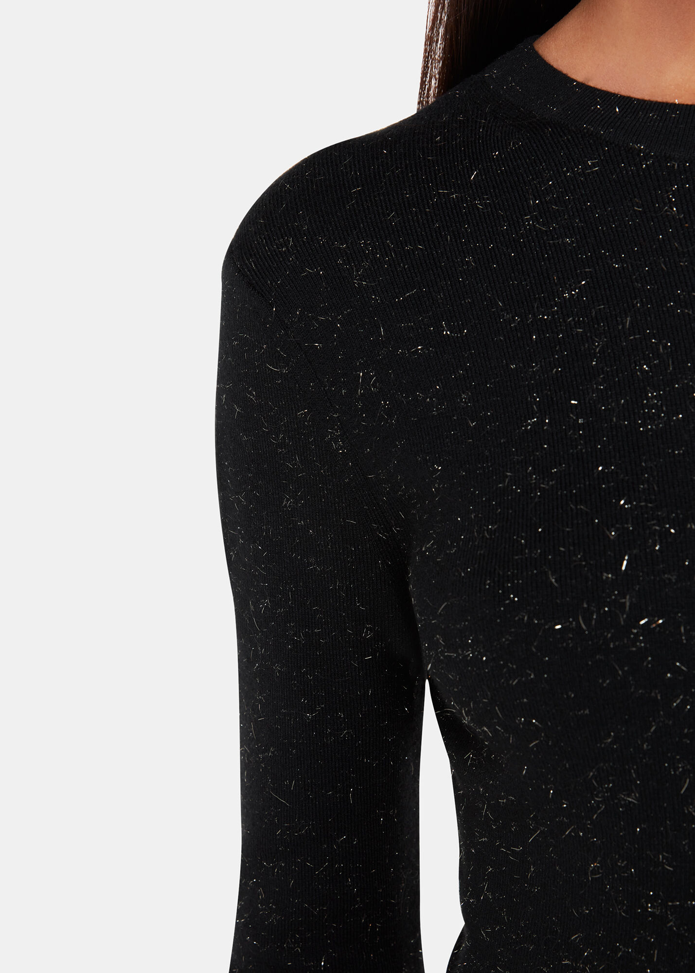 Black Annie Sparkle Knit Dress WHISTLES