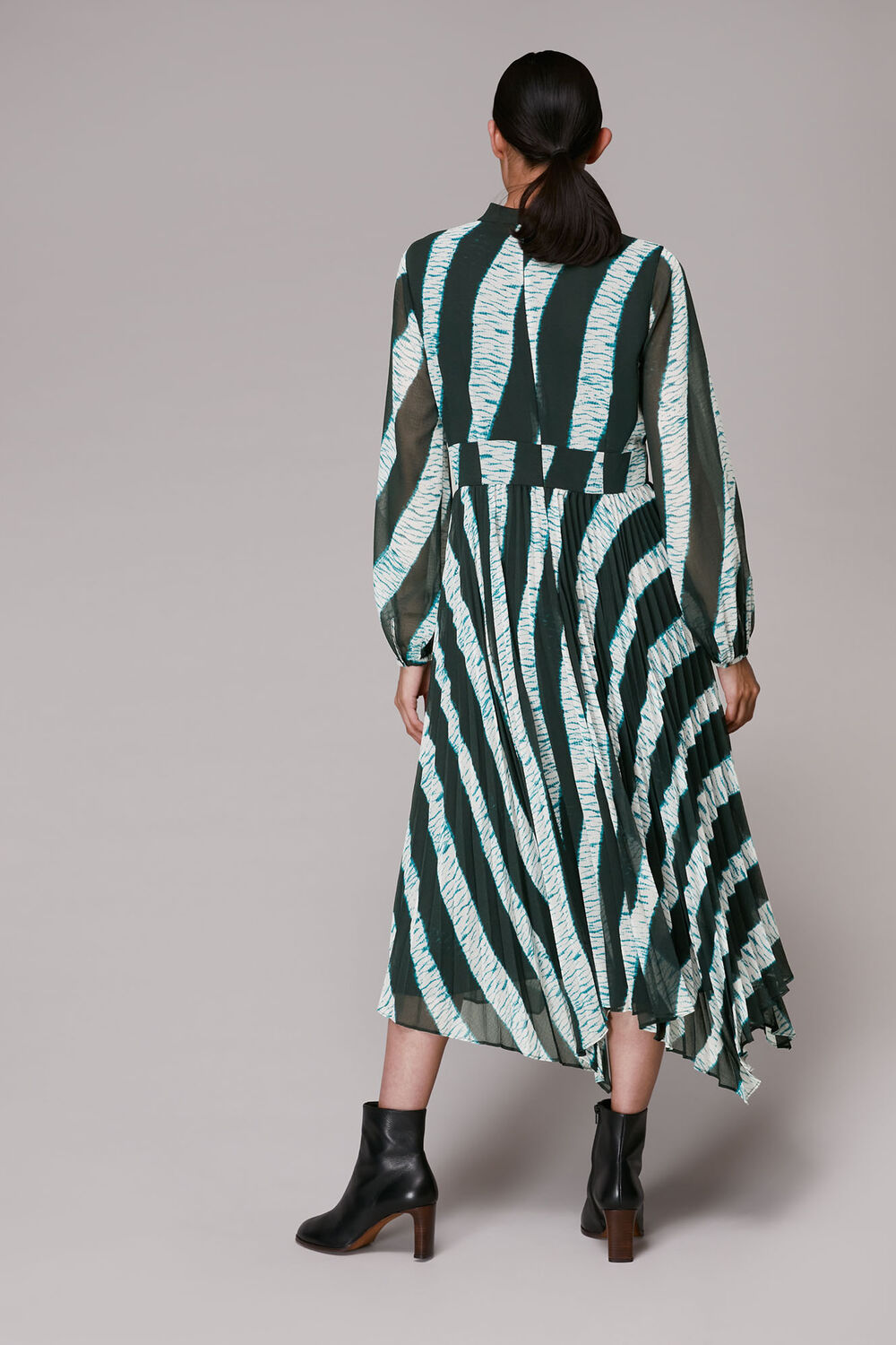 Shibori Print Pleated Dress