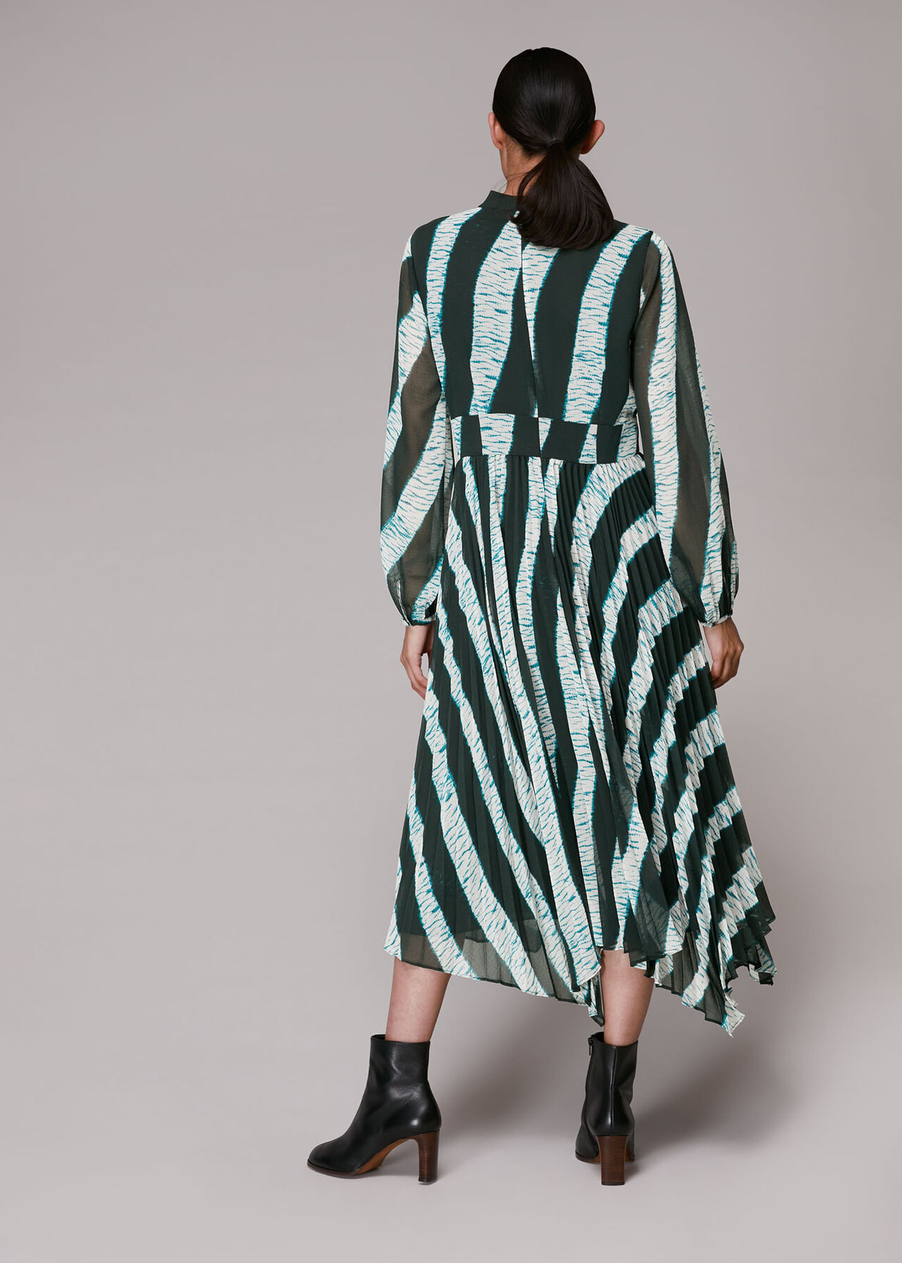 Shibori Print Pleated Dress