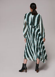 Shibori Print Pleated Dress