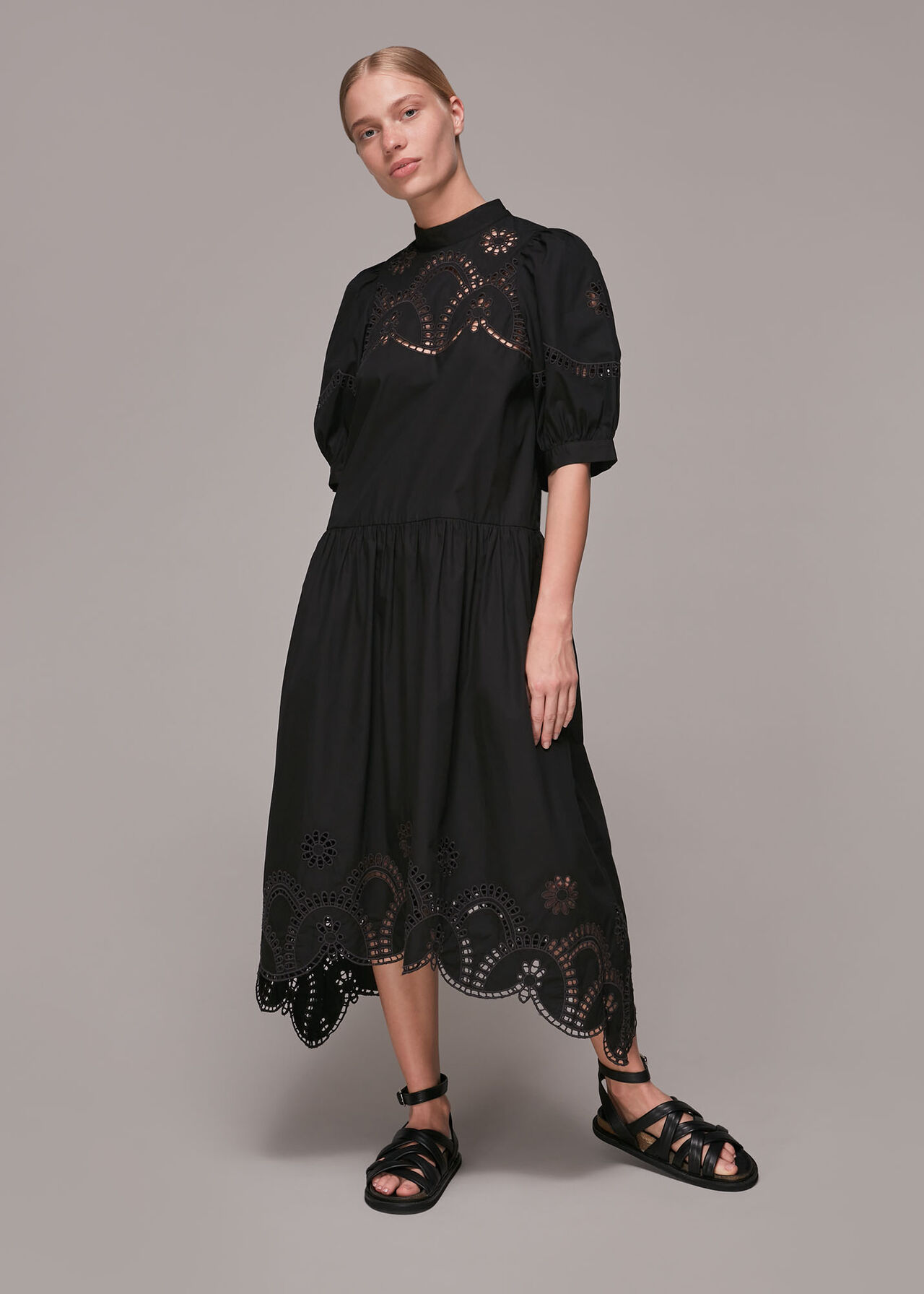 Broderie Cutwork Poplin Dress