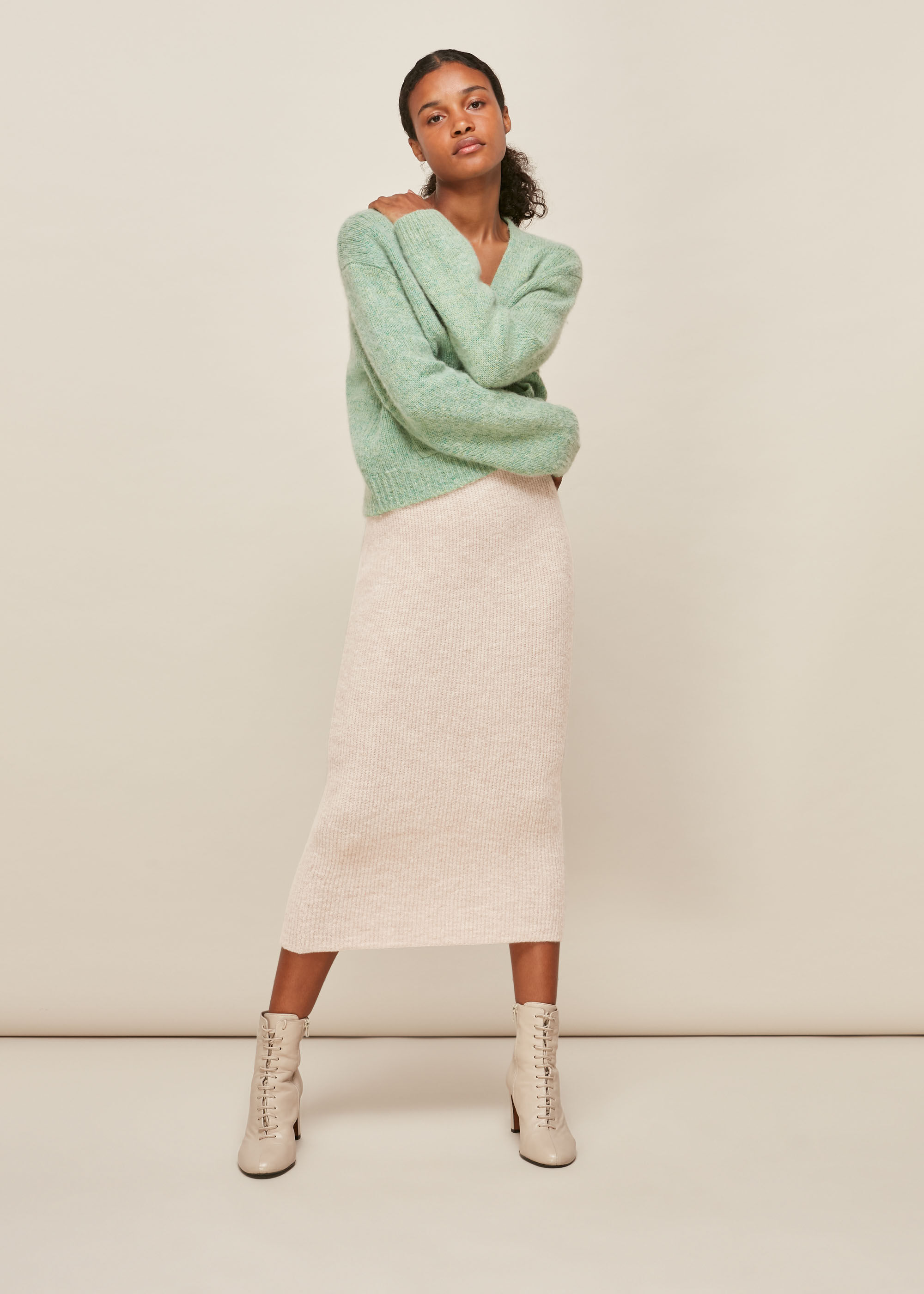 Buy ZimaesWomen Womens Fall Winter WoolBlend Pure Color Mid Waist Short Pencil  Skirt Xs XSmall Grey at Amazonin