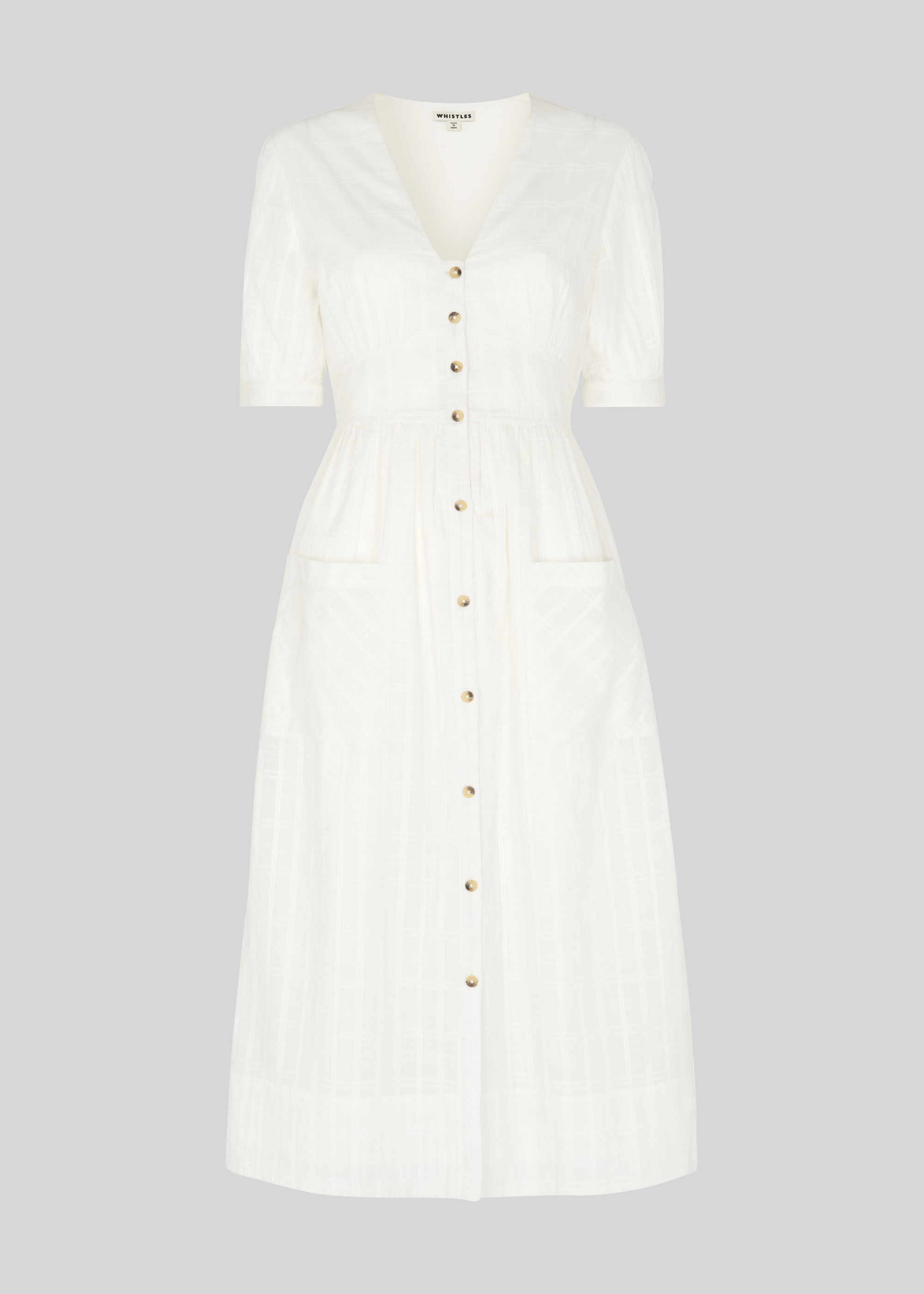 Whistles check 2025 button through dress