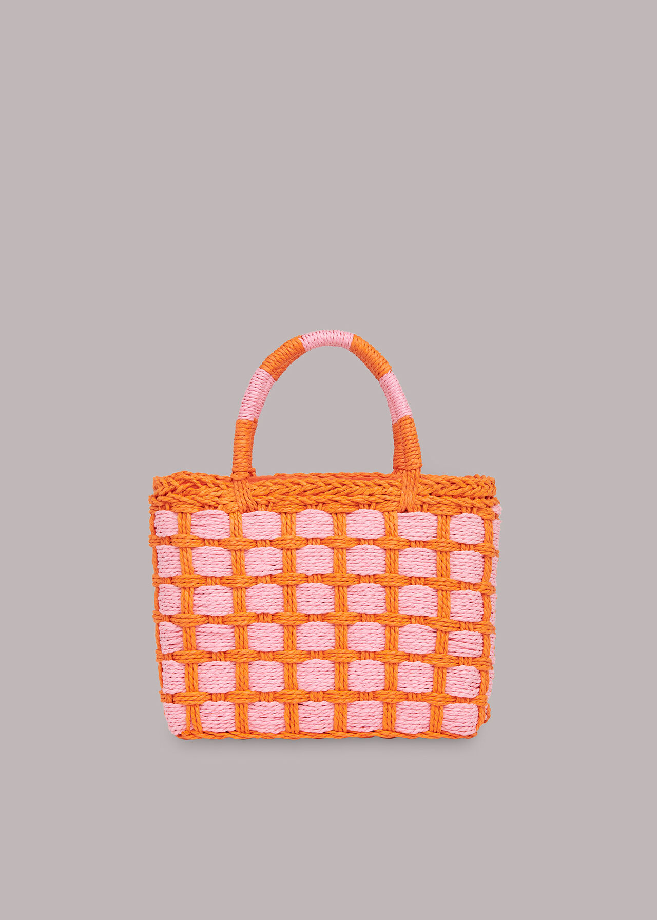 Pink Tillie Mini Checkboard Tote | WHISTLES | Whistles UK