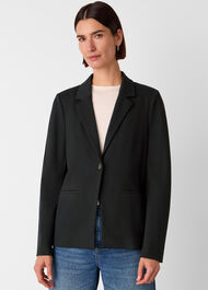 Textured Ponte Stretch Blazer