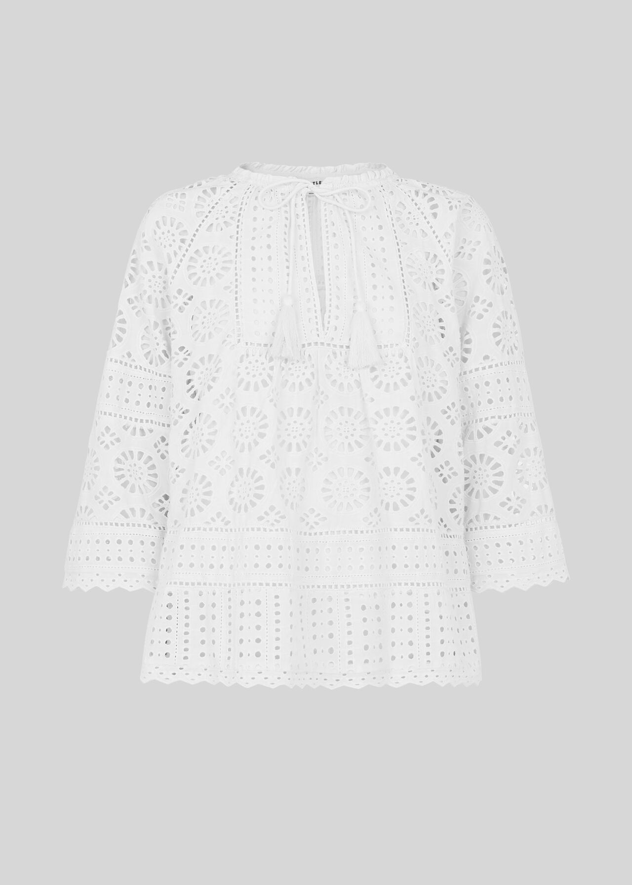 Maggie Broderie Blouse White