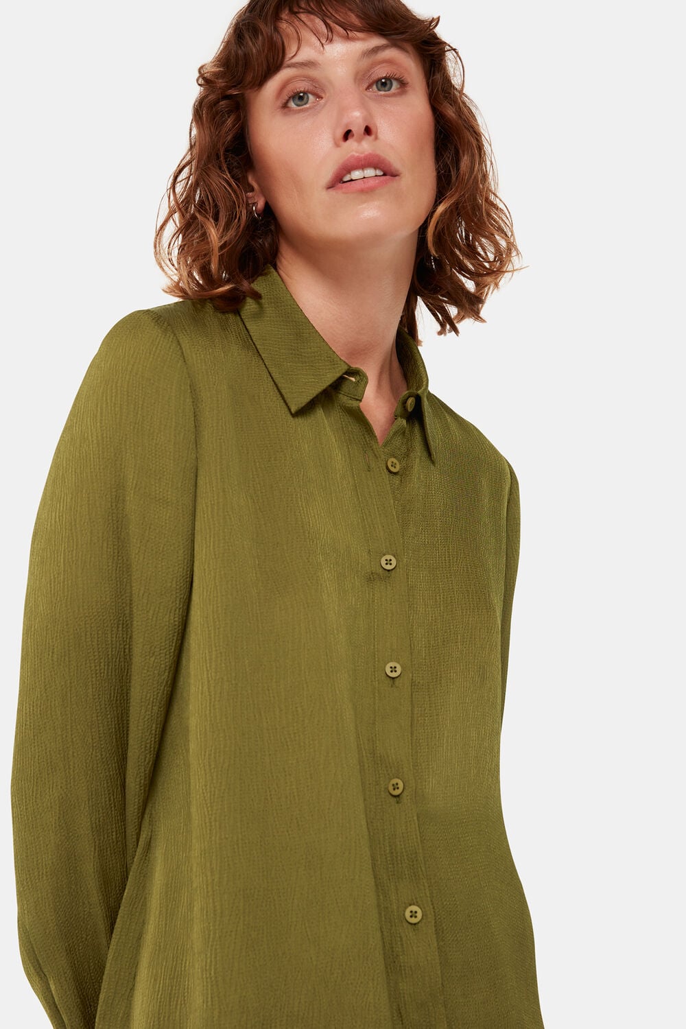 Khaki Molly Satin Shirt