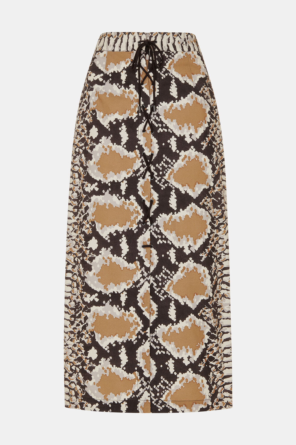 Snake Print Midi Skirt