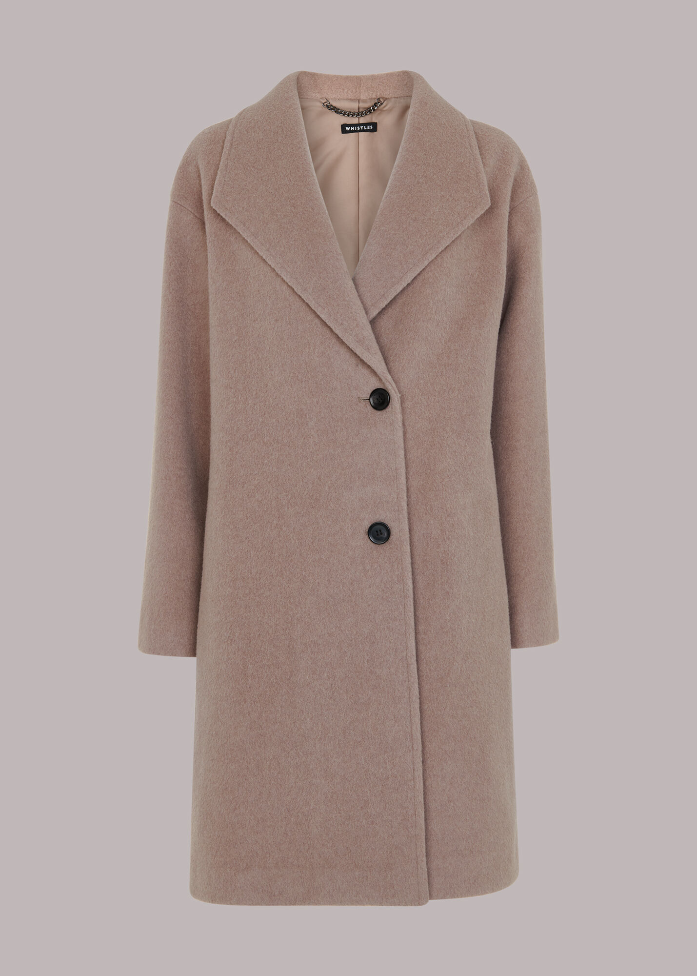 Oatmeal Collar Detail Wool Coat WHISTLES