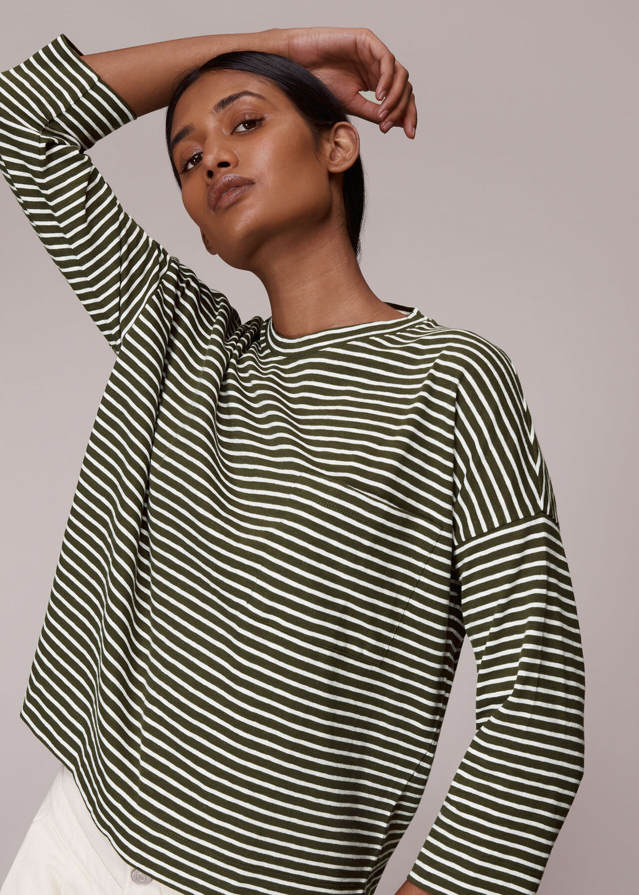 Stripe Cotton Pocket Top