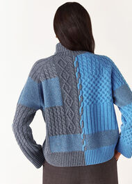 Patchwork Cable Knit Sweater