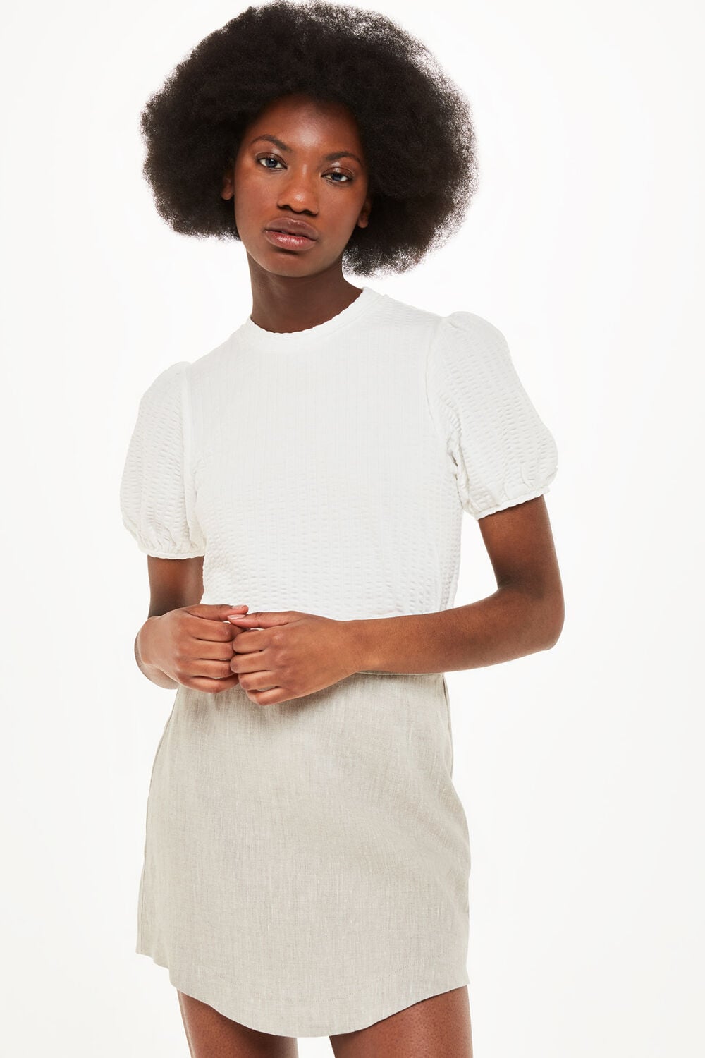 Texture Puff Sleeve Top