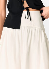 Cotton Waisted Midi Skirt