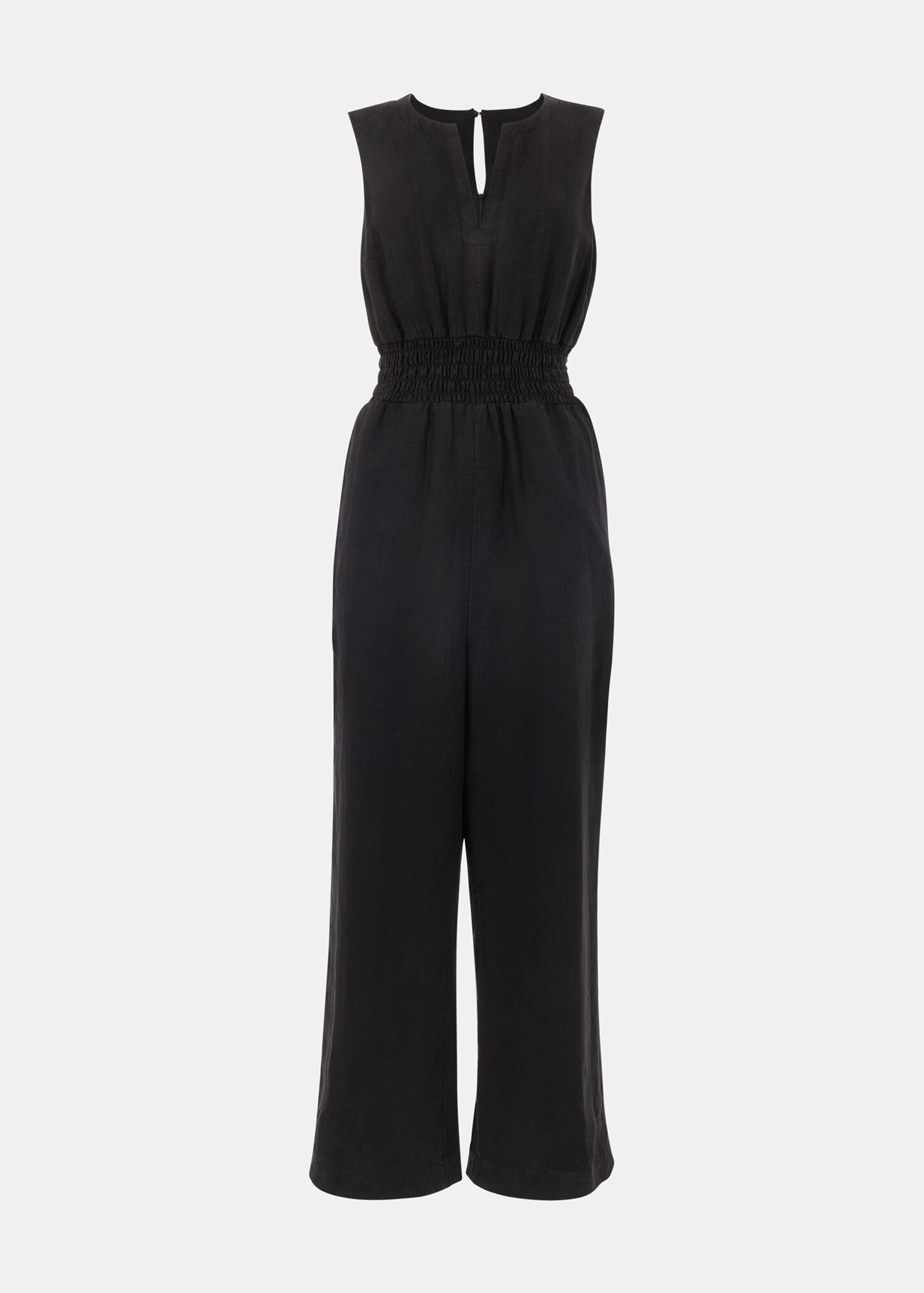 Black Danny Linen Jumpsuit WHISTLES
