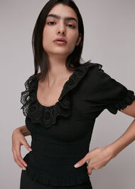 Crochet Detail Smocked Top