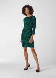 Block Floral Silk Bodycon